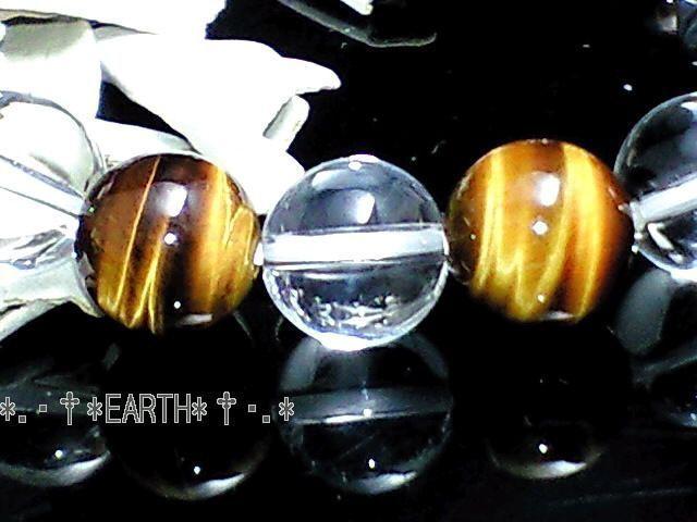 天然石★10ミリ虎目石&高級天然水晶数珠 < 男性アクセサリー/時計 天然石★10ミリ虎目石&高級天然水晶数珠 < 男性アクセサリー/時計の