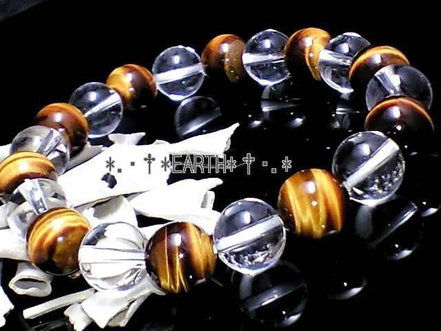 天然石★10ミリ虎目石&高級天然水晶数珠 < 男性アクセサリー/時計 天然石★10ミリ虎目石&高級天然水晶数珠 < 男性アクセサリー/時計の