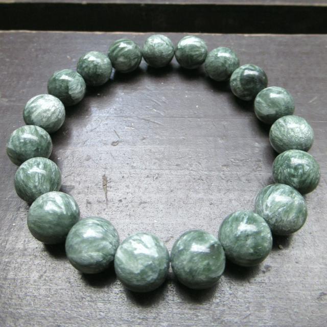 10ミリ玉 セラフィナイトブレスレット < 女性アクセサリー/時計 10ミリ玉 セラフィナイトブレスレット < 女性アクセサリー/時計の