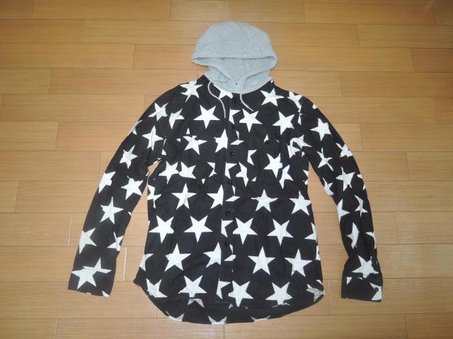 SOPHNET.ソフネット星柄フランネルパーカーシャツS黒白☆ < ブランド  SOPHNET.ソフネット星柄フランネルパーカーシャツS黒白☆  < ブランドの