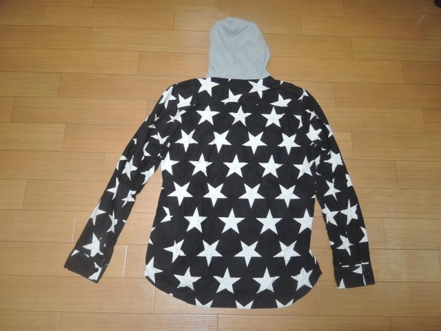 SOPHNET.ソフネット星柄フランネルパーカーシャツS黒白☆ < ブランド  SOPHNET.ソフネット星柄フランネルパーカーシャツS黒白☆ < ブランドの