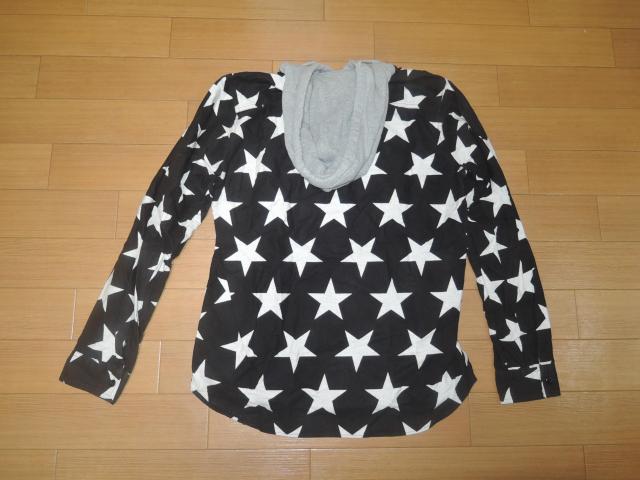 SOPHNET.ソフネット星柄フランネルパーカーシャツS黒白☆ < ブランド  SOPHNET.ソフネット星柄フランネルパーカーシャツS黒白☆ < ブランドの