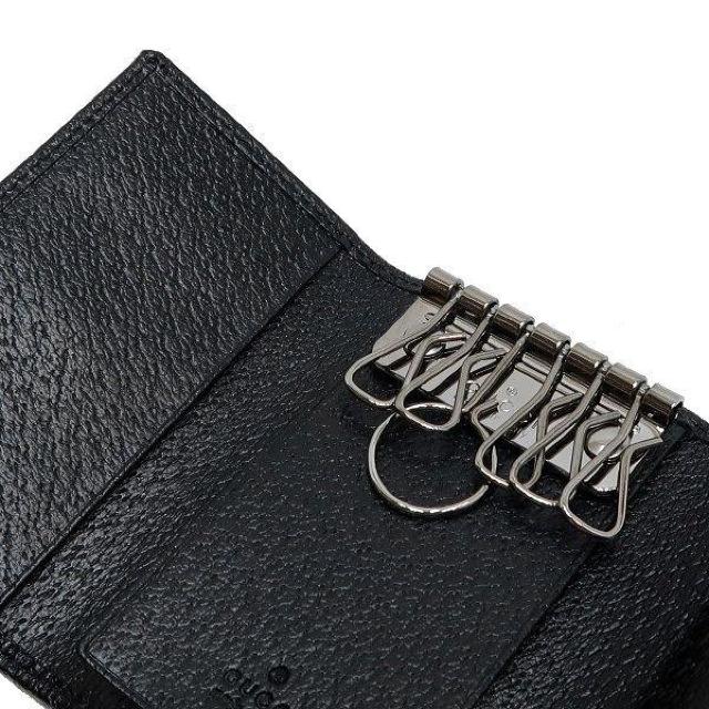 ◆ 本物 未使用品 ◆ GUCCI グッチ 6連キーケース GGキャンバス レザー 黒 ブラック 保存袋 箱 人気 127048 < ブランド  ◆ 本物 未使用品 ◆ GUCCI グッチ 6連キーケース GGキャンバス レザー 黒 ブラック 保存袋 箱 人気 127048 < ブランドの