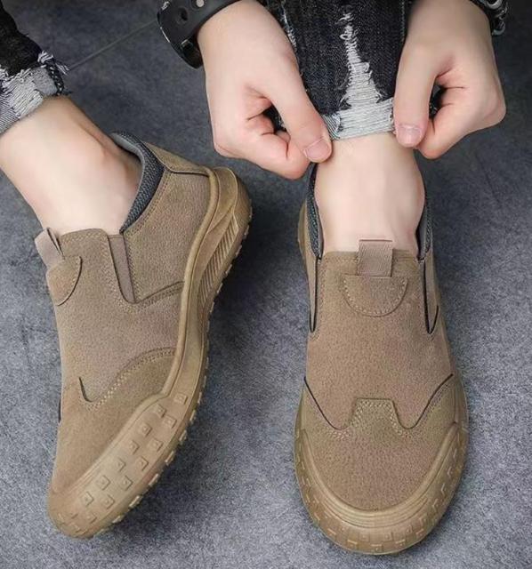 スニーカー メンズ スエード風 スリッポン フラット ブラック ベージュ 26cm 26.5cm < 男性ファッション スニーカー メンズ スエード風 スリッポン フラット ブラック ベージュ 26cm 26.5cm < 男性ファッションの