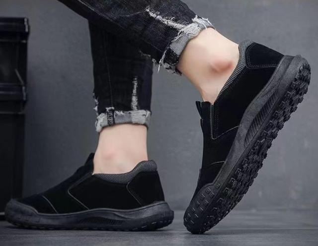 スニーカー メンズ スエード風 スリッポン フラット ブラック ベージュ 26cm 26.5cm < 男性ファッション スニーカー メンズ スエード風 スリッポン フラット ブラック ベージュ 26cm 26.5cm < 男性ファッションの