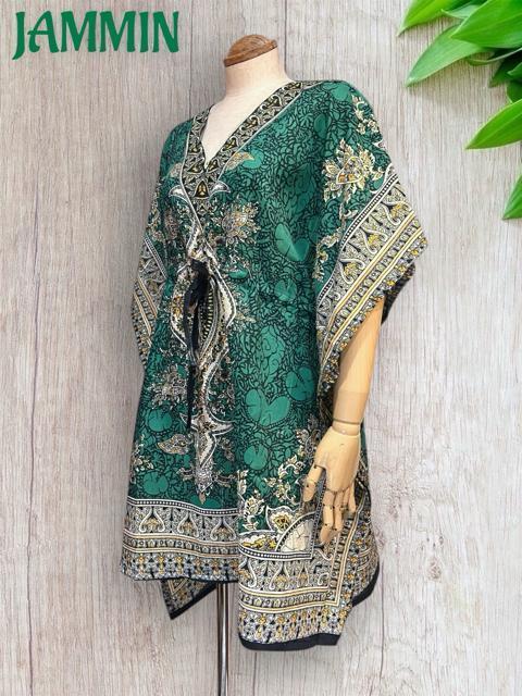 アジアンペーズリー柄ポンチョ風トップス アジアン エスニック 衣装 ヒッピー < 女性ファッション アジアンペーズリー柄ポンチョ風トップス アジアン エスニック 衣装 ヒッピー < 女性ファッションの