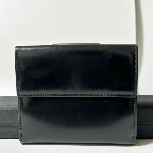 BVLGARI ブルガリ レザー 二つ折り 財布 ウォレット 札入れ 小銭入れ ブラック < ブランド BVLGARI ブルガリ レザー 二つ折り 財布 ウォレット 札入れ 小銭入れ ブラック < ブランドの