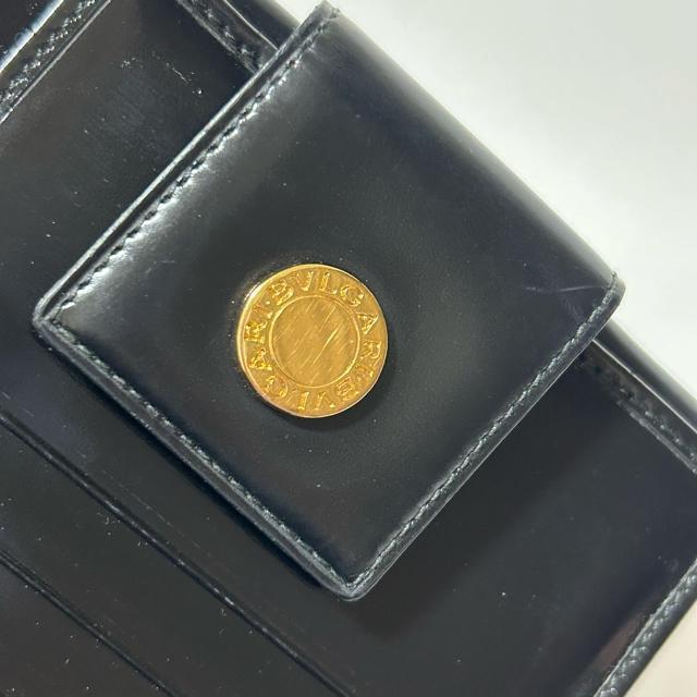 BVLGARI ブルガリ レザー 二つ折り 財布 ウォレット 札入れ 小銭入れ ブラック < ブランド BVLGARI ブルガリ レザー 二つ折り 財布 ウォレット 札入れ 小銭入れ ブラック < ブランドの