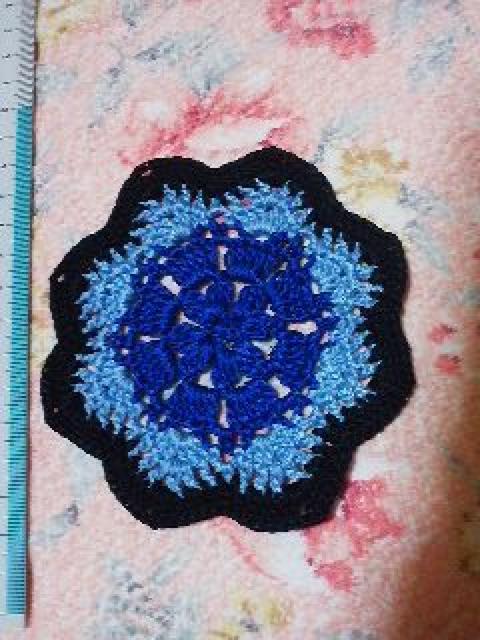 手編み三色ドイリー青系二枚組3 < インテリア/ライフ  手編み三色ドイリー青系二枚組3 < インテリア/ライフの