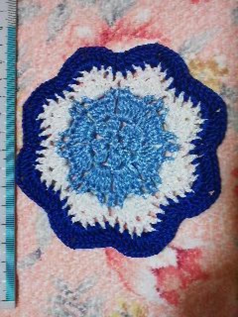 手編み三色ドイリー青系二枚組3 < インテリア/ライフ  手編み三色ドイリー青系二枚組3 < インテリア/ライフの