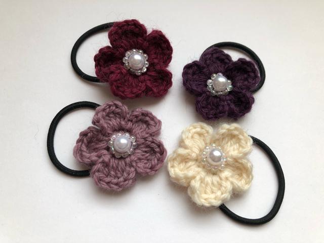 ハンドメイド ヘアゴム ウールのお花♪ ガーリー axes好き < 女性ファッション  ハンドメイド ヘアゴム ウールのお花♪ ガーリー axes好き < 女性ファッションの