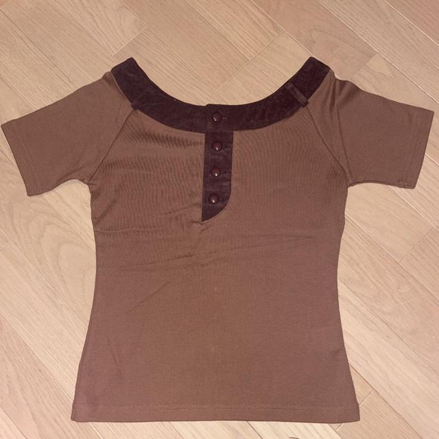 オシャレ 半袖カットソー ブラウン < 女性ファッション  オシャレ 半袖カットソー ブラウン  < 女性ファッションの