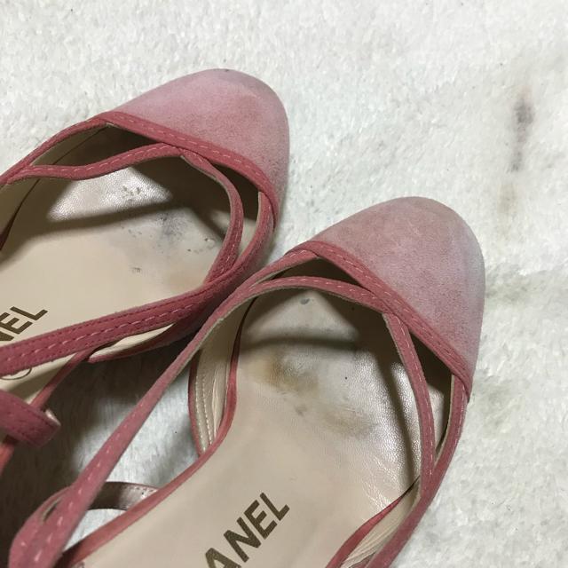 正規品 シャネル スエードレザーサンダル ピンク 34C < ブランド  正規品 シャネル スエードレザーサンダル ピンク 34C < ブランドの