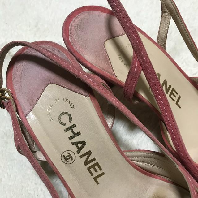 正規品 シャネル スエードレザーサンダル ピンク 34C < ブランド  正規品 シャネル スエードレザーサンダル ピンク 34C < ブランドの
