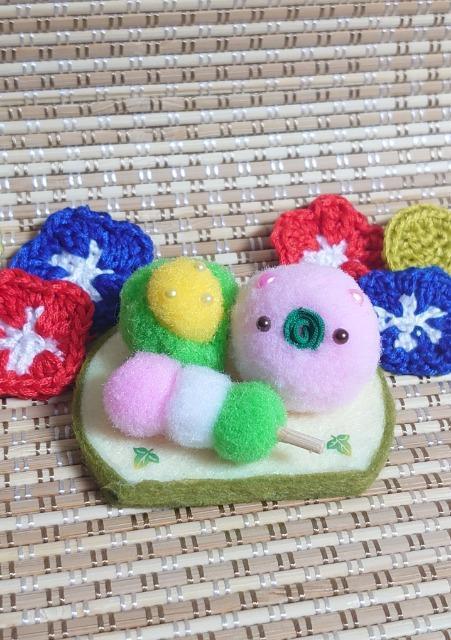 ハンドメイド♪ポンポン和菓子☆夏の練りきりと三色団子☆ < ペット/手芸/園芸 ハンドメイド♪ポンポン和菓子☆夏の練りきりと三色団子☆ < ペット/手芸/園芸の
