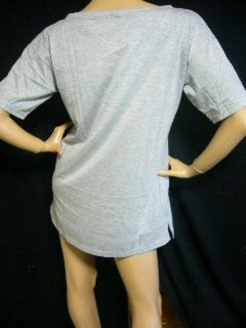 大人気♪LAセレブ 紐ベルト付 ロングTシャツワンピ グレー < 女性ファッション  大人気♪LAセレブ 紐ベルト付 ロングTシャツワンピ グレー < 女性ファッションの