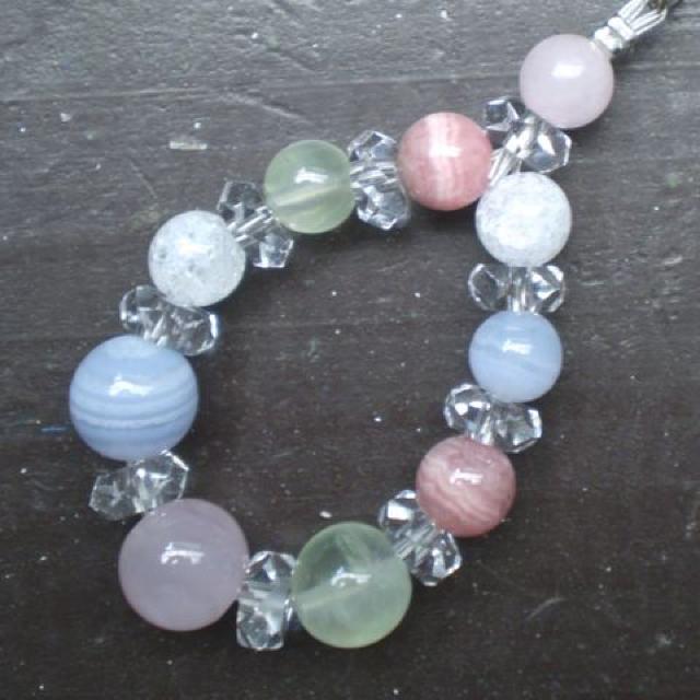 ローズクォーツxプレナイトxブルーレースストラップ < 家電/AV ローズクォーツxプレナイトxブルーレースストラップ < 家電/AVの