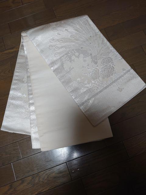 USED、袋帯、六通、美保姿、オフホワイト浮かし柄、銀彩 < 女性ファッション  USED、袋帯、六通、美保姿、オフホワイト浮かし柄、銀彩  < 女性ファッションの