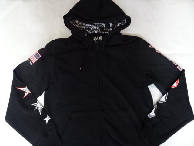 ボルコム x TEAM USAスノーボード フルジップ パーカーUS M 黒 < 男性ファッション  ボルコム x TEAM USAスノーボード フルジップ パーカーUS M 黒  < 男性ファッションの