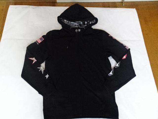 ボルコム x TEAM USAスノーボード フルジップ パーカーUS M 黒 < 男性ファッション  ボルコム x TEAM USAスノーボード フルジップ パーカーUS M 黒 < 男性ファッションの