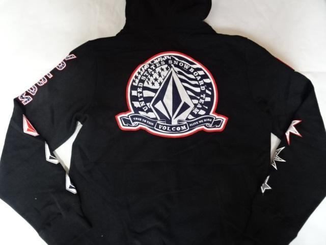 ボルコム x TEAM USAスノーボード フルジップ パーカーUS M 黒 < 男性ファッション  ボルコム x TEAM USAスノーボード フルジップ パーカーUS M 黒 < 男性ファッションの