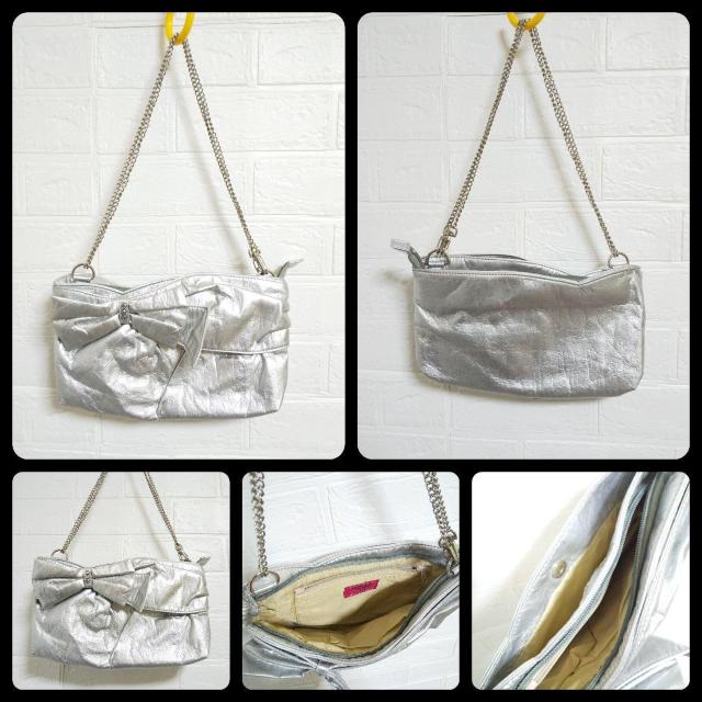 OZOC-オゾック★リボン付き3wayバッグ★シルバーpartybag★ageha-姫系 < ブランド  OZOC-オゾック★リボン付き3wayバッグ★シルバーpartybag★ageha-姫系 < ブランドの