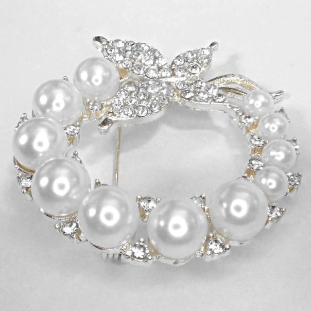 銀色 蝶 蝶々 人工パール 人工真珠 ラインストーン ピンブローチ ブローチ ピンバッジ バッジ ピンズ ラペルピン < 女性アクセサリー/時計  銀色 蝶 蝶々 人工パール 人工真珠 ラインストーン ピンブローチ ブローチ ピンバッジ バッジ ピンズ ラペルピン < 女性アクセサリー/時計の