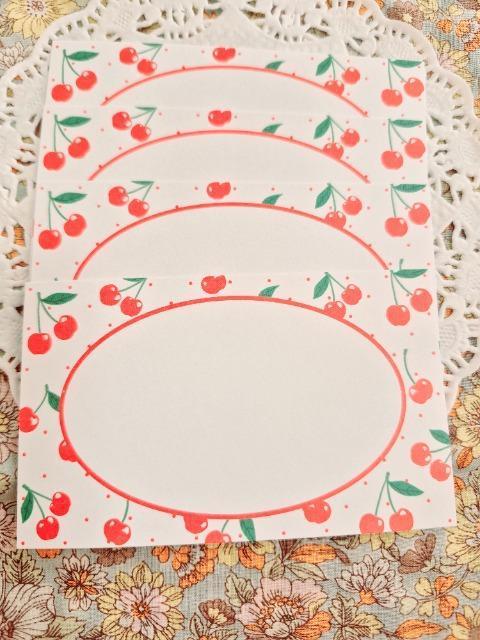 お裾分け☆さくらんぼ柄メッセージカード4枚☆ < インテリア/ライフ お裾分け☆さくらんぼ柄メッセージカード4枚☆ < インテリア/ライフの