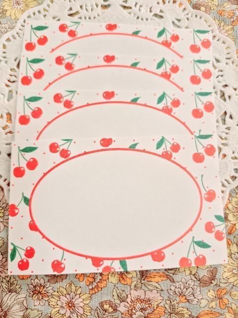 お裾分け☆さくらんぼ柄メッセージカード4枚☆ < インテリア/ライフ お裾分け☆さくらんぼ柄メッセージカード4枚☆ < インテリア/ライフの