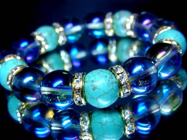 ブルーオーラ§ターコイズ§12ミリ§金ロンデル < 女性アクセサリー/時計 ブルーオーラ§ターコイズ§12ミリ§金ロンデル < 女性アクセサリー/時計の