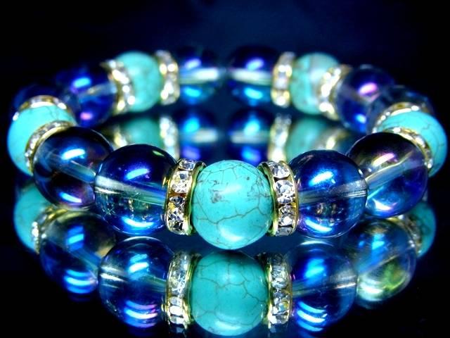 ブルーオーラ§ターコイズ§12ミリ§金ロンデル < 女性アクセサリー/時計 ブルーオーラ§ターコイズ§12ミリ§金ロンデル < 女性アクセサリー/時計の