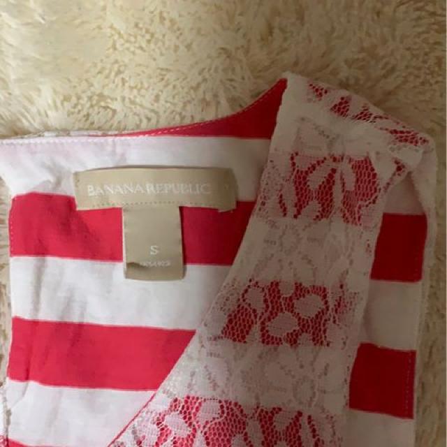 BANANA REPUBLIC レース&ボーダータンク Sサイズ < ブランド BANANA REPUBLIC レース&ボーダータンク Sサイズ < ブランドの