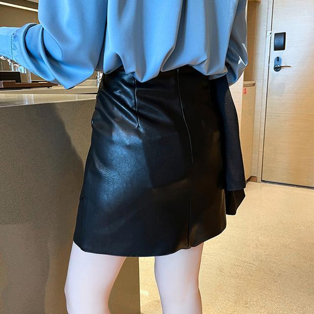 送料無料 新品 PUレザー ミニスカート美脚ハイウエスト < 女性ファッション  送料無料 新品 PUレザー ミニスカート美脚ハイウエスト < 女性ファッションの