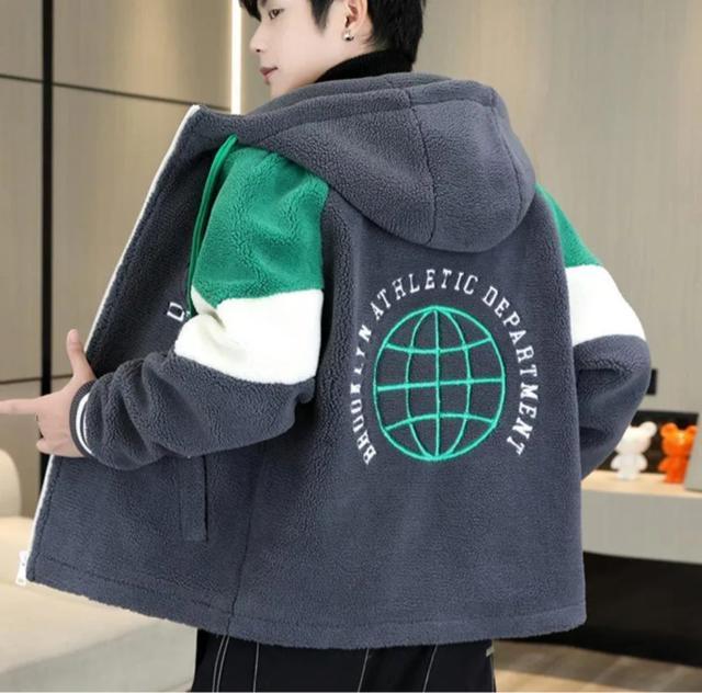 子供スプライス ボアジャケット フリースジャケット メンズ 学生 ジップアップ ハイネック ポケット ボアブルゾン ボアコート < 男性ファッション  子供スプライス ボアジャケット フリースジャケット メンズ 学生 ジップアップ ハイネック ポケット ボアブルゾン ボアコート  < 男性ファッションの