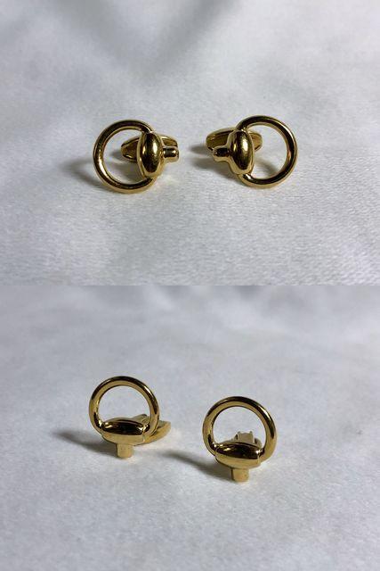 正規良レア グッチGUCCI ヴィンテージビットカフス デザインカフリンクス ゴールドボタン ラグジュアリー L < ブランド  正規良レア グッチGUCCI ヴィンテージビットカフス デザインカフリンクス ゴールドボタン ラグジュアリー L < ブランドの
