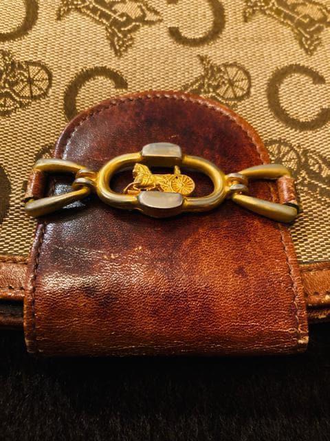 celine オールドセリーヌ ビンテージ 財布 Cマカダム 馬車柄 ジャガード レザー 本革 ウォレット 馬具  < ブランド  celine オールドセリーヌ ビンテージ 財布 Cマカダム 馬車柄 ジャガード レザー 本革 ウォレット 馬具  < ブランドの
