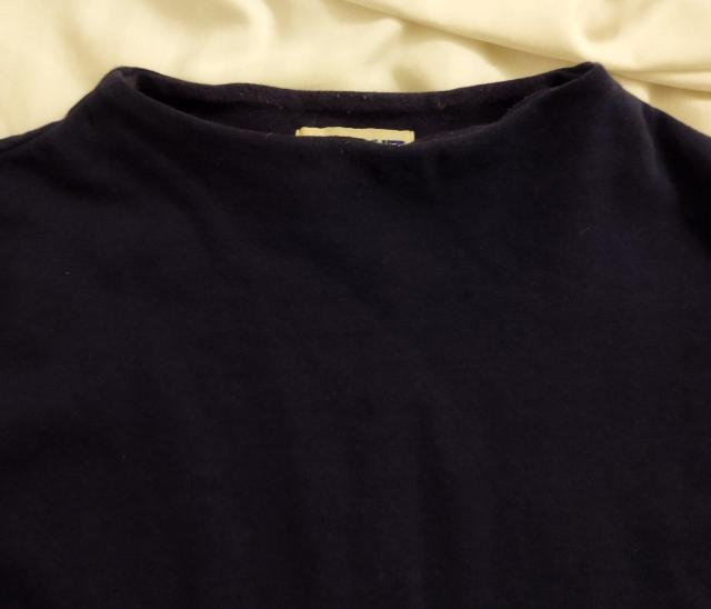 紺 ネイビー カットソーTシャツ フィット ハイネック クロップド 五分袖 < 女性ファッション  紺 ネイビー カットソーTシャツ フィット ハイネック クロップド 五分袖 < 女性ファッションの