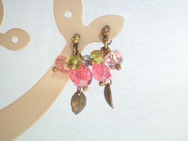 *カラフルビーズとミニリーフのピアス* 16010 < 女性アクセサリー/時計 *カラフルビーズとミニリーフのピアス* 16010 < 女性アクセサリー/時計の