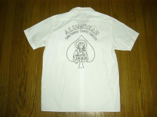 COOTIE クーティー 半袖 ワークシャツ M 白 マリアMARIA スペード INRI プリント < ブランド COOTIE クーティー 半袖 ワークシャツ M 白 マリアMARIA スペード INRI プリント < ブランドの