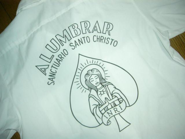 COOTIE クーティー 半袖 ワークシャツ M 白 マリアMARIA スペード INRI プリント < ブランド COOTIE クーティー 半袖 ワークシャツ M 白 マリアMARIA スペード INRI プリント < ブランドの