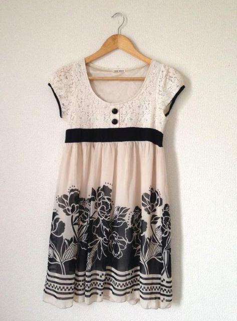SILENT WORTH◆可愛い♪トップレース スカート シフォン チュニック ワンピース < 女性ファッション  SILENT WORTH◆可愛い♪トップレース スカート シフォン チュニック ワンピース  < 女性ファッションの