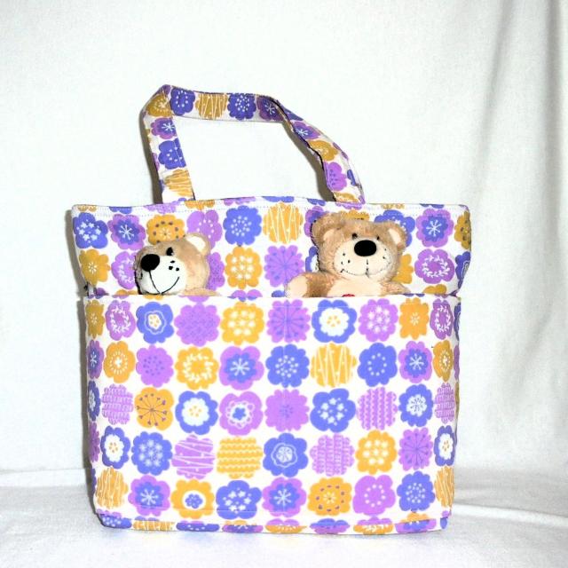 ◆北欧メルヘンフラワー花柄・パープル系◆外ポケCくったりトート&ストラップ持ち手付きファスナーポーチのA点セット < 女性ファッション  ◆北欧メルヘンフラワー花柄・パープル系◆外ポケCくったりトート&ストラップ持ち手付きファスナーポーチのA点セット < 女性ファッションの