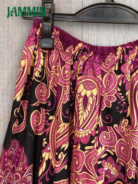 ペーズリー紋様柄ワイドパンツ 黒 アジアン エスニック ヒッピー フレアパンツ < 女性ファッション  ペーズリー紋様柄ワイドパンツ 黒 アジアン エスニック ヒッピー フレアパンツ < 女性ファッションの