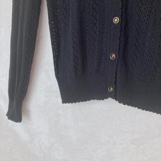 ハニーズ レース編み ニット カーディガン トップス L 黒 オフィスカジュアル N2m < ブランド  ハニーズ レース編み ニット カーディガン トップス L 黒 オフィスカジュアル N2m < ブランドの