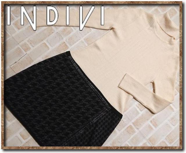 インディヴィ 切替ニットワンピース オフホワイト < ブランド  インディヴィ 切替ニットワンピース オフホワイト  < ブランドの