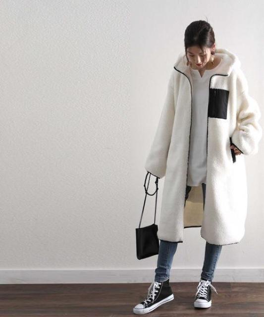 フーディボアロングコート★ < 女性ファッション  フーディボアロングコート★ < 女性ファッションの
