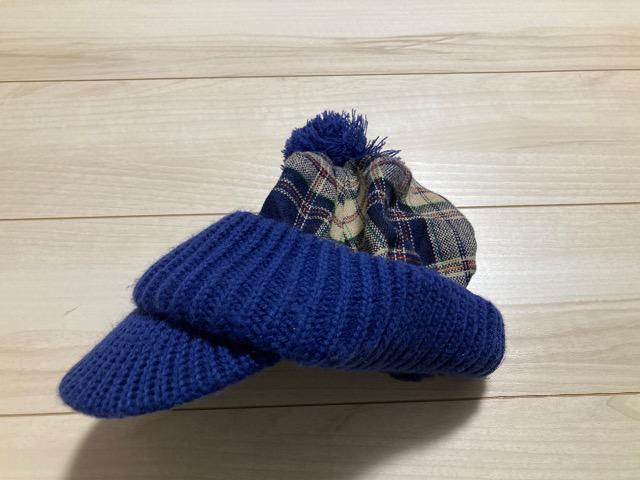 hushush☆ブルー×チェックニット帽 < ブランド  hushush☆ブルー×チェックニット帽  < ブランドの
