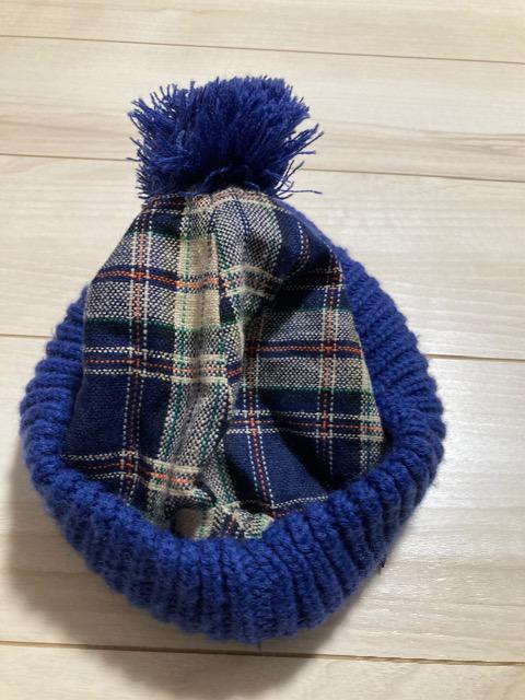 hushush☆ブルー×チェックニット帽 < ブランド  hushush☆ブルー×チェックニット帽 < ブランドの