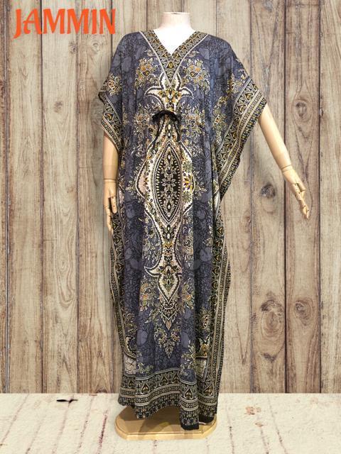 アジアンペーズリー柄ロングワンピ グレー アジアン エスニック ヒッピー < 女性ファッション アジアンペーズリー柄ロングワンピ グレー アジアン エスニック ヒッピー < 女性ファッションの