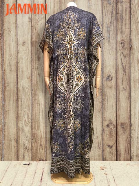 アジアンペーズリー柄ロングワンピ グレー アジアン エスニック ヒッピー < 女性ファッション アジアンペーズリー柄ロングワンピ グレー アジアン エスニック ヒッピー < 女性ファッションの